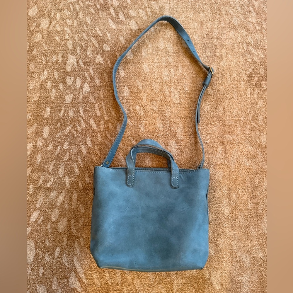 Portland Leather Mini Crossbody in Aqua - Picture 4 of 6